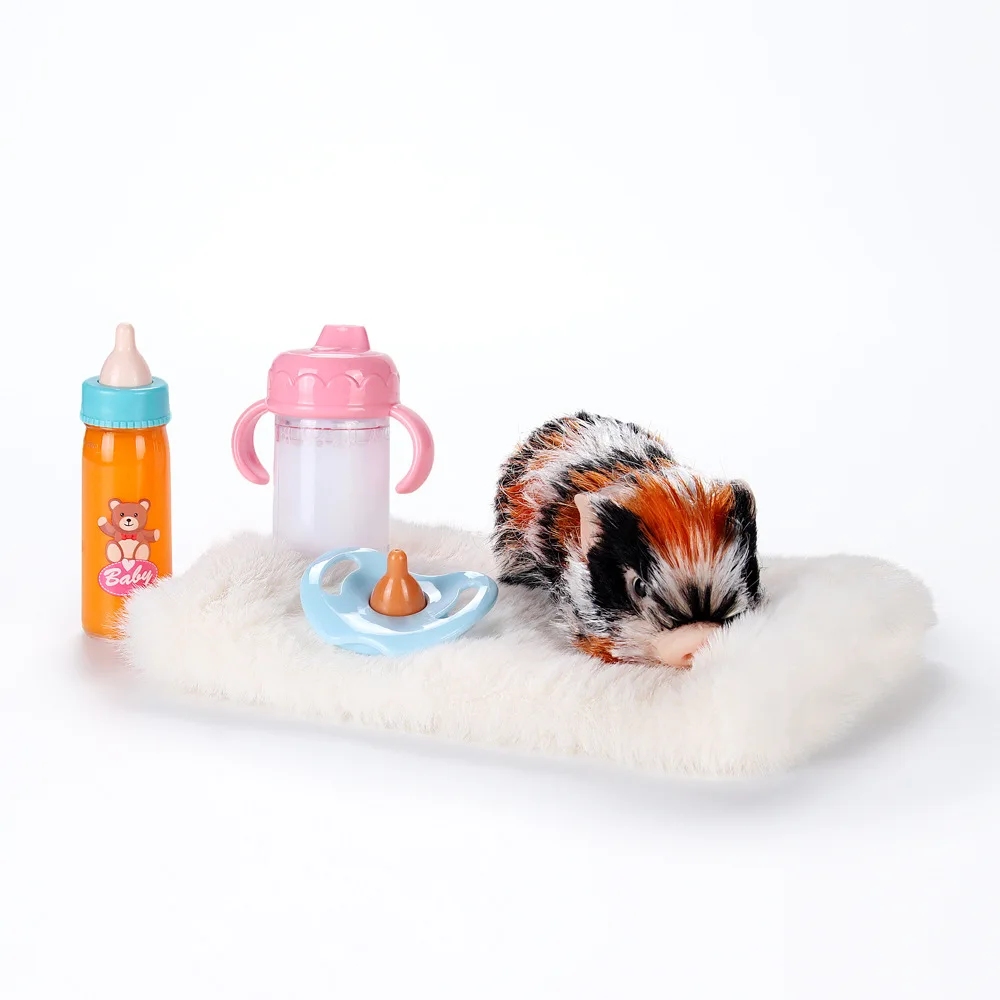 Schattig huisdier drie bloem varken speelgoed zacht levensecht varken kinderen speelhuis speelgoed met fles + fopspeen accessoires herboren pop verjaardagscadeau