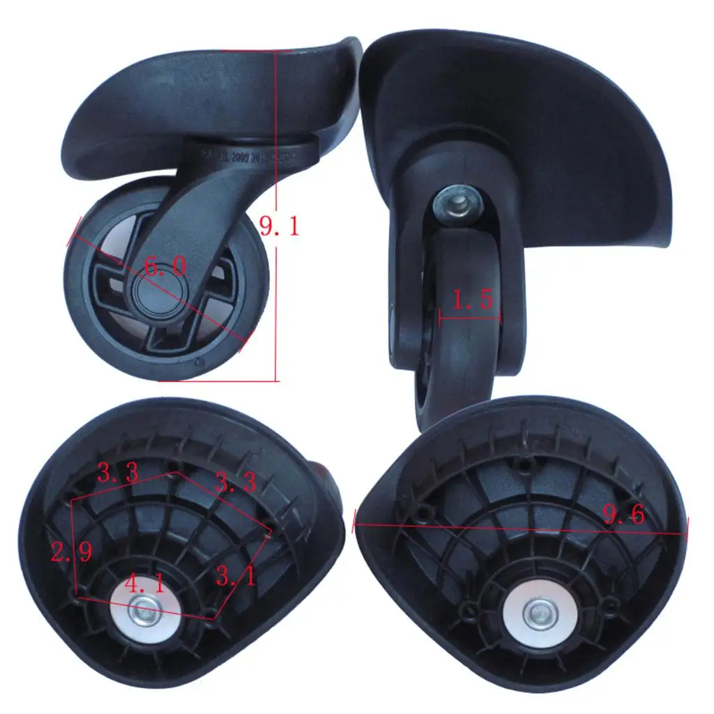 2 قطعة استبدال حقيبة الأمتعة عجلات دوارة 360 عجلات #6