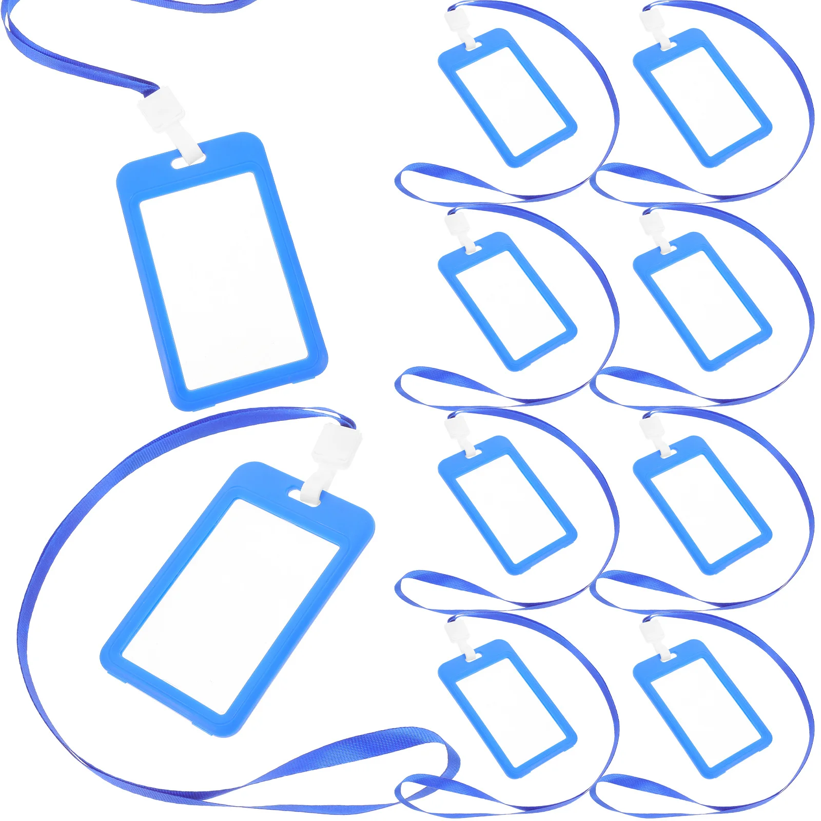 

10Pcs Clear Card Holder with Lanyard Reusable Id Badge Sleeve for Employee Identification Name Tags Game Postcards Organization