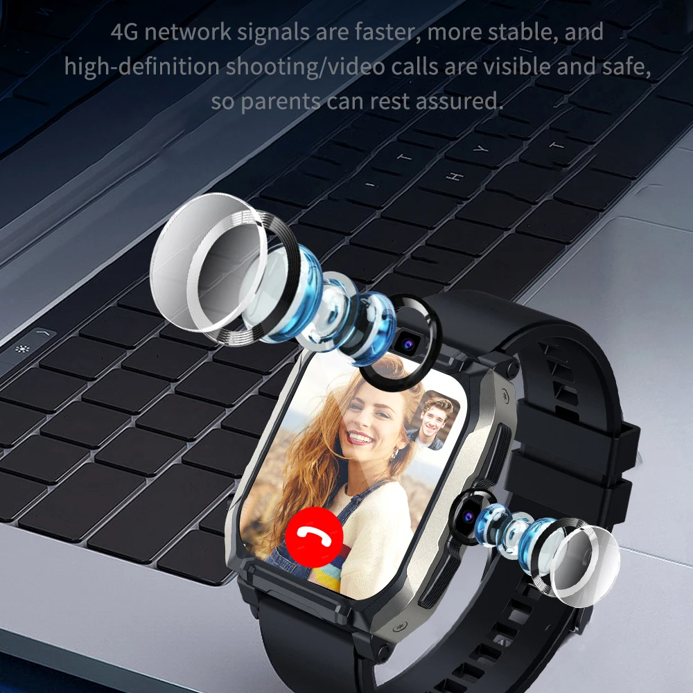 4G الساعات الذكية كاميرا مزدوجة WIFI GPS 700mAh الرياضة اللياقة البدنية مكالمة فيديو الساعات الرجال النساء APP تحميل بطاقة Sim الصحة Smartwatch