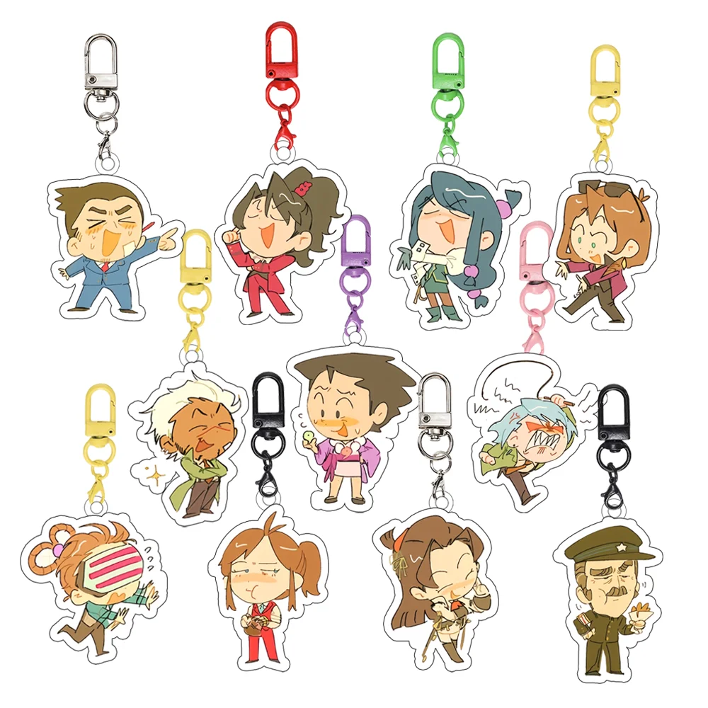 for Popular Game TGAA Peripheral Susato Mikotoba Ryunosuke Naruhodo Kazuma Asogi Acrylic Keychain Backpack Pendant Fans Gift