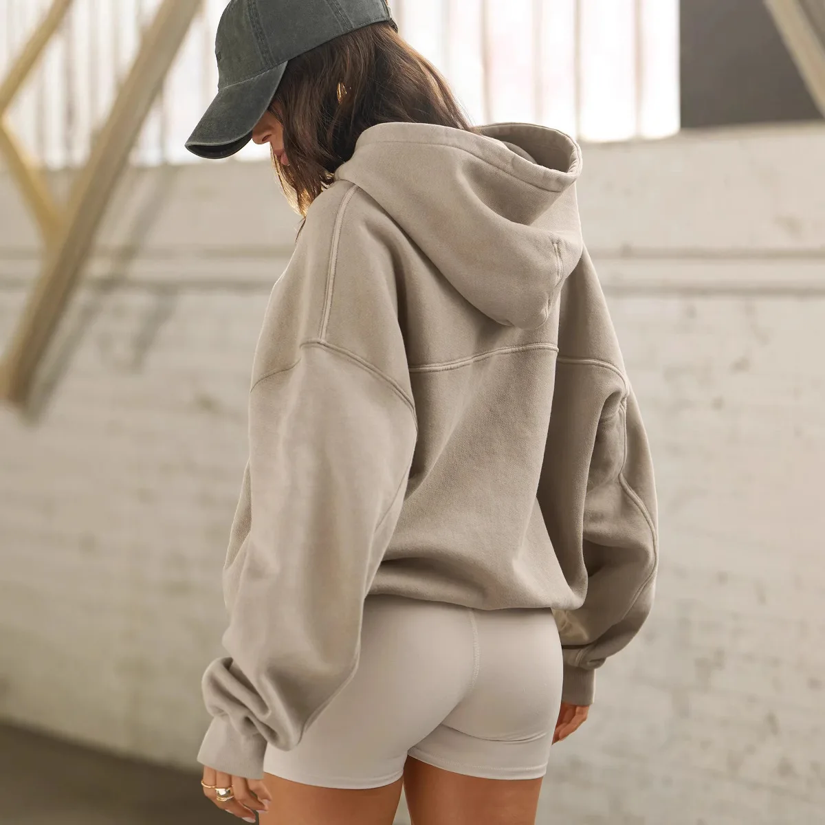Street style hooded cardigan sweater autumn and winter independent station casual sports jacket top fashion women jacket