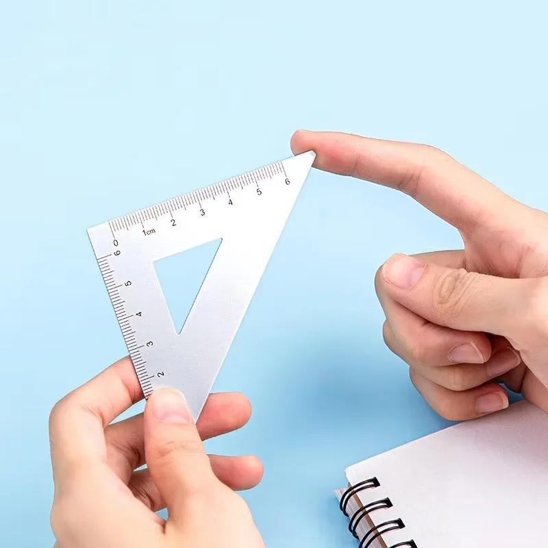 4 في 1 ديلي مجموعة أدوات مكتبية مسطرة معدنية سبائك الألومنيوم متعددة الوظائف مزيج حاكم مثلث المنقلة سبائك الرسم #4