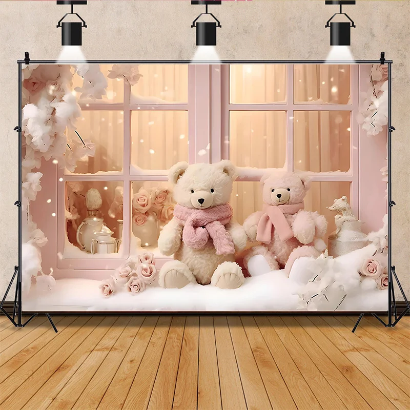 Baby shower Newborn Photography Backdrop Prop Bear Air Balloon Christmas Decorations Happy Birthday Party Photo Background SZ-01