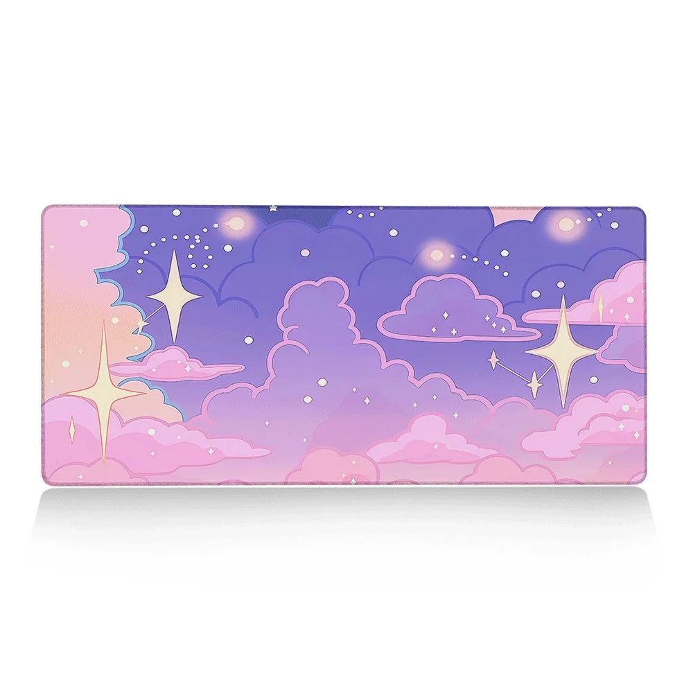 Xxl Art Clouds & Stars Pink Podkładka pod mysz Komputer Laptop Anime Klawiatura Podkładka pod mysz Duża podkładka rozszerzająca do komputera stacjonarnego Śliczne akcesoria dla graczy — zdjęcie produktu 7