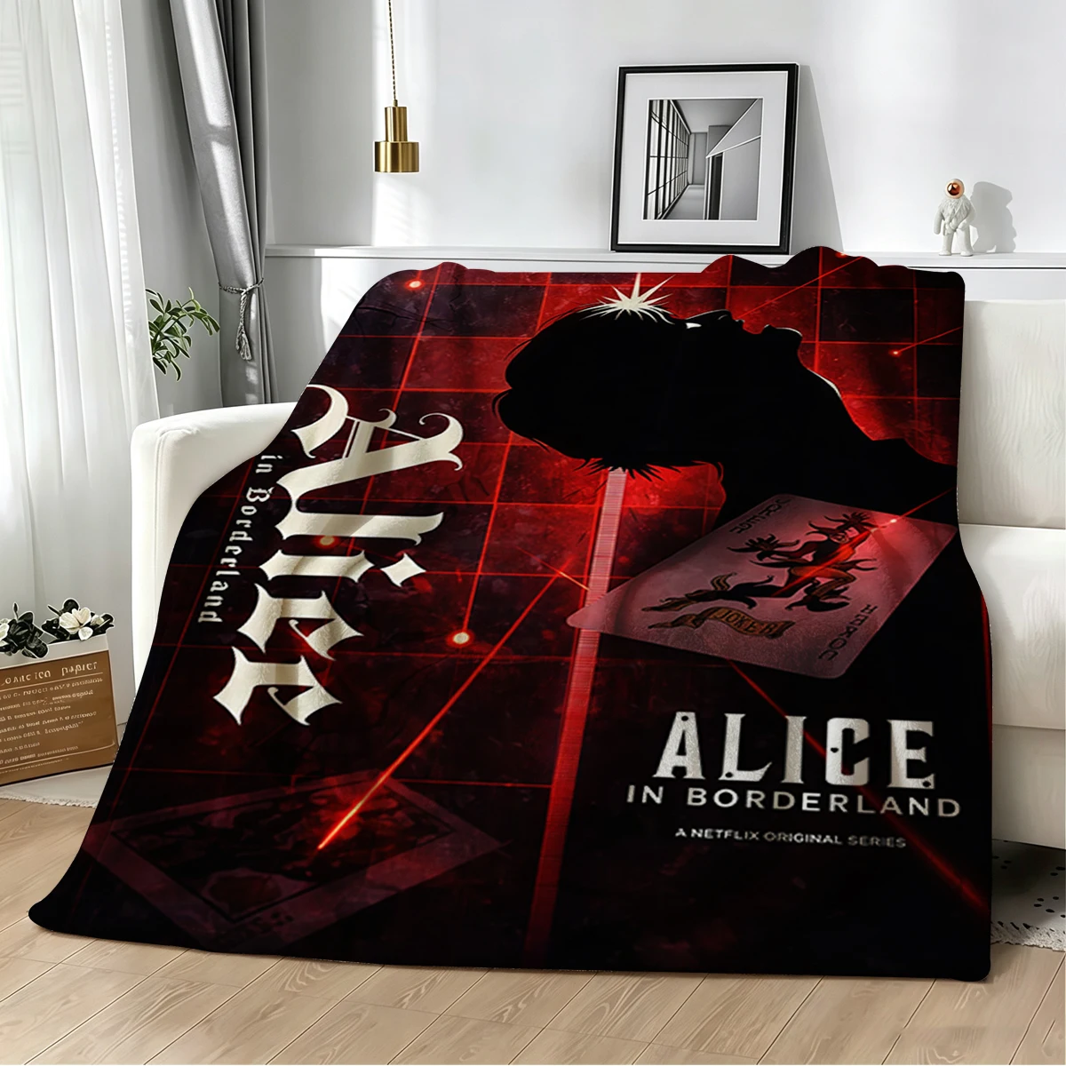Hot TV Alice In Borderland Flannel Blanket Warm Soft Halloween Christmas Couch Warm Cozy Decorative Decor Gift for All Season