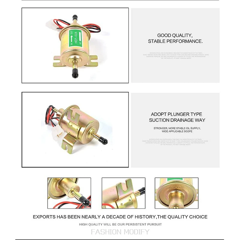 

Универсальный Топливный насос 12 В, 2 шт., электрический топливный насос, серебристый и золотой