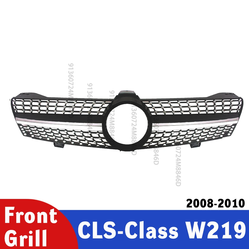

Для Mercedes CLS Class W219 2008-2010 сетчатая решетка переднего бампера, глянцевый черный, идеально подходит для CLS350 CLS500 CLS63 AMG Look