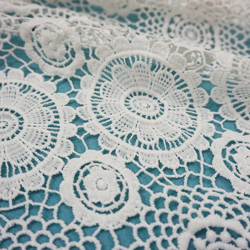 1Yard  Lace Fabric For Party Wedding Dress High Quality White Milk Silk African Lace Fabrics Sewing Clothing Accessories