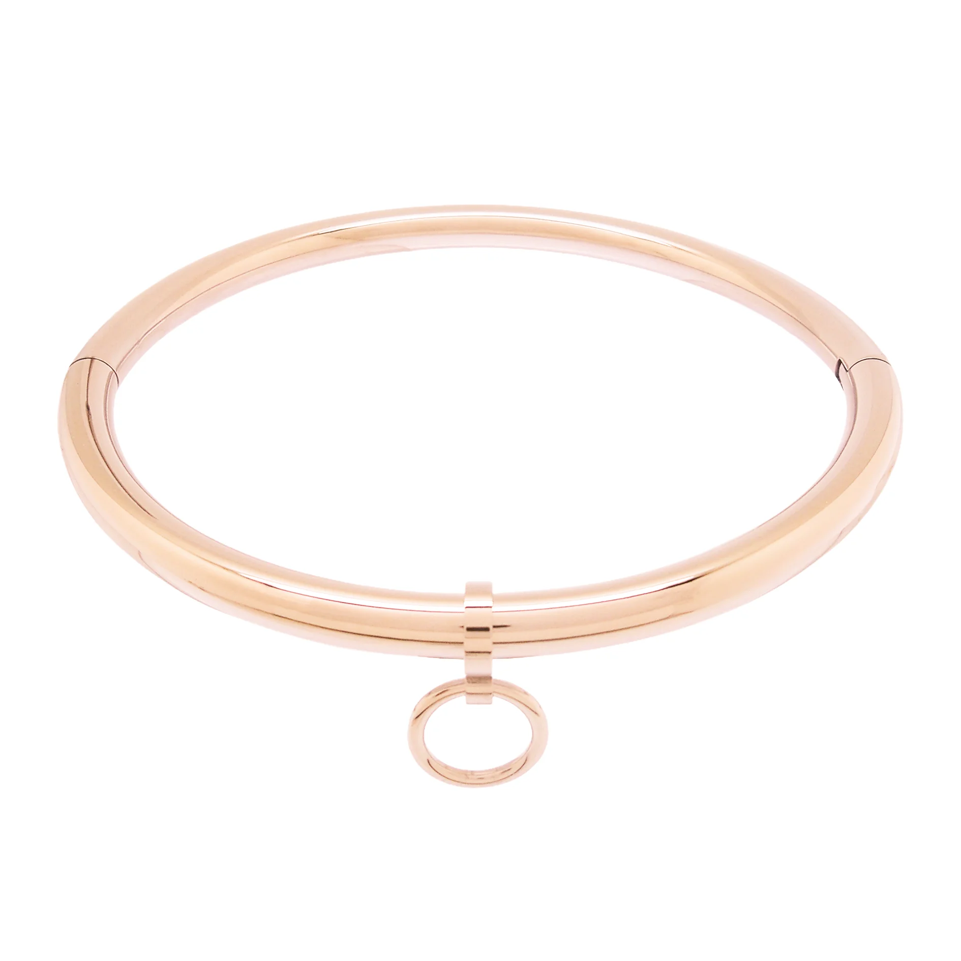 C057 Gold Black Color Stainless Steel Locking Collar Choker Necklace Removable O-Ring Fashion Accessory