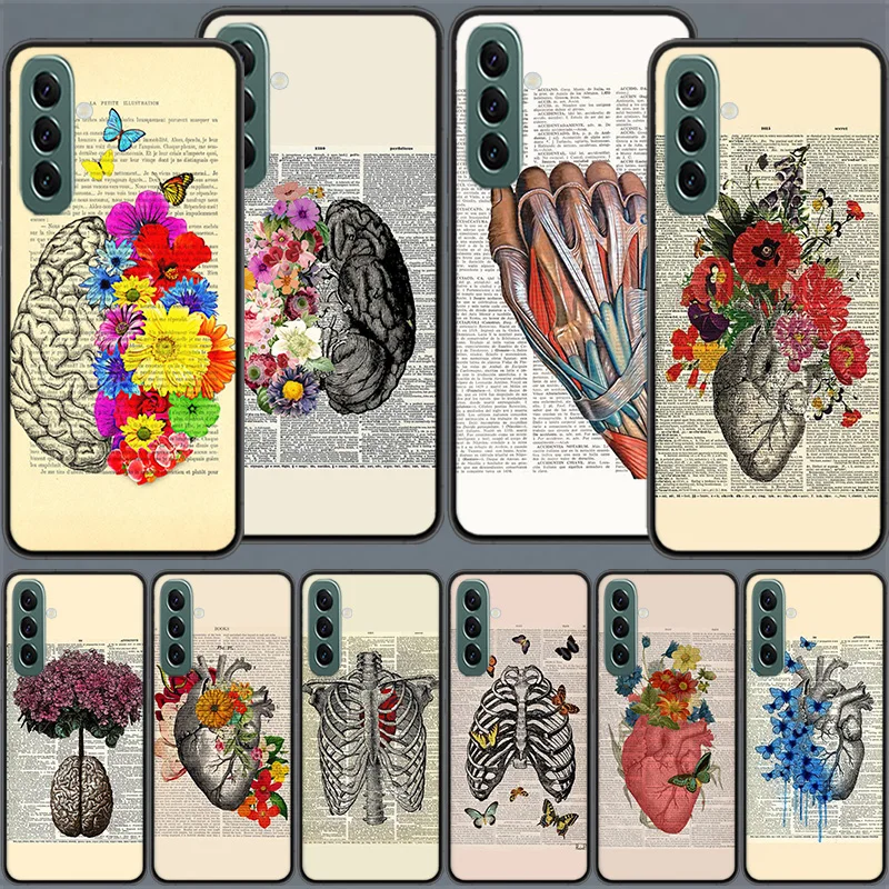 Medical Human Organs Brain Meridian Kidney Phone Case For Samsung Galaxy A54 A34 A24 A14 A04 A04S A12 A22 A32 A52S A72 A53 A33 A