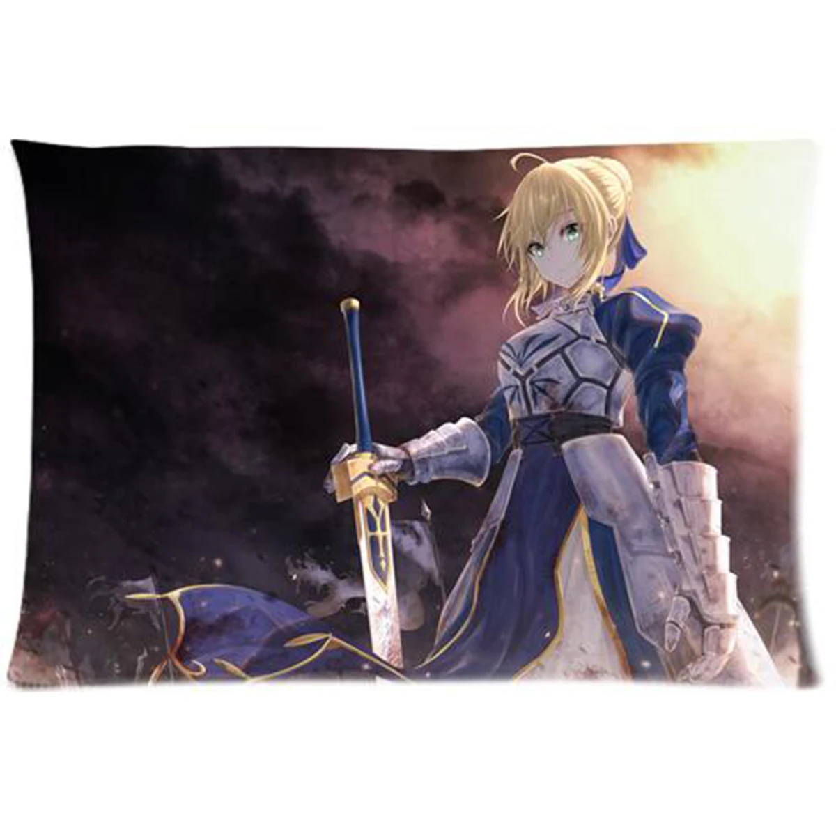 

Anime Fate Stay Night Saber Throw Pillowcase Cosplay Pillow Sham 2-Sides Cushion Cover