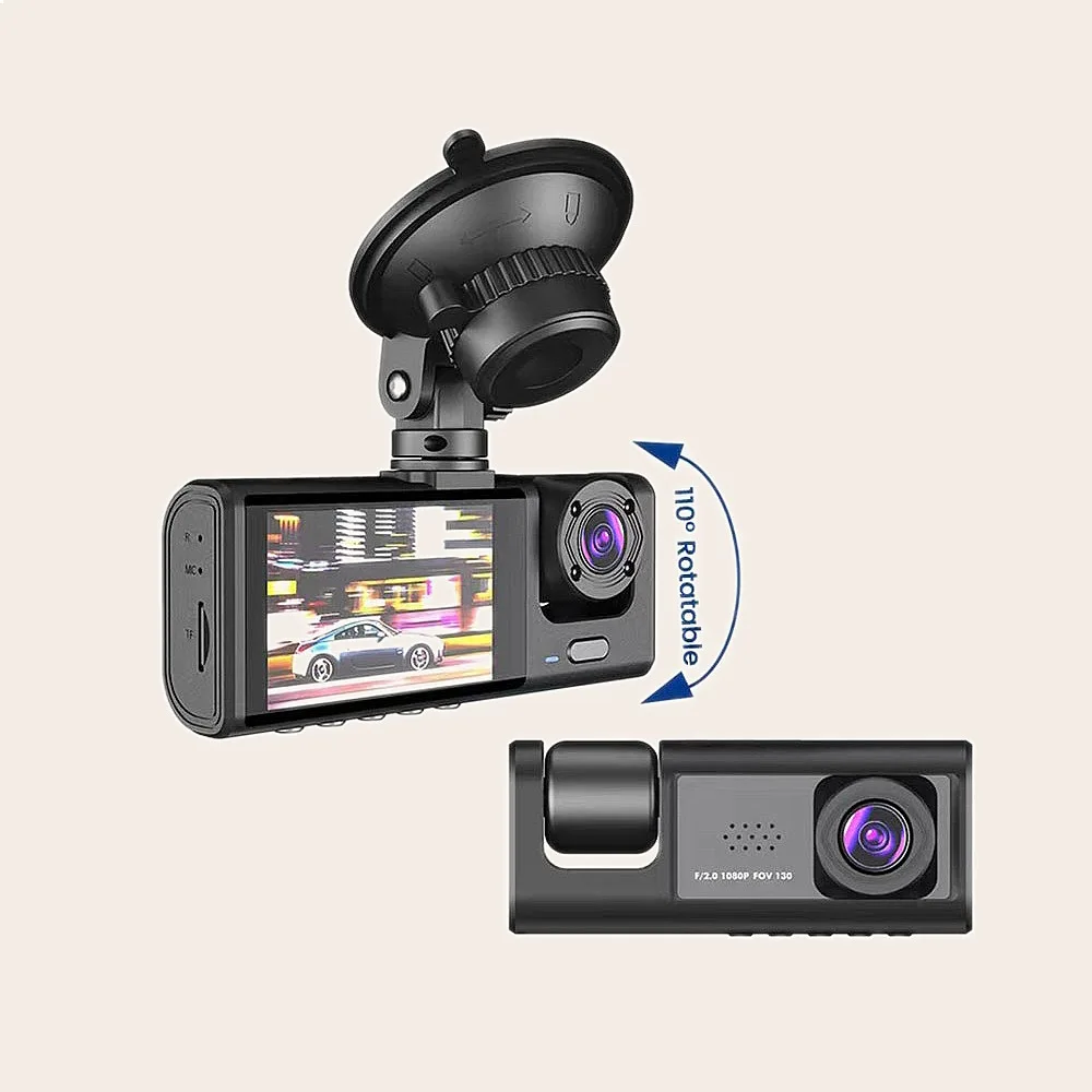 新型3レンズドライブレコーダー-トリプル録画-ナイトビジョン-車載モニター-wifi対応-スマホ連携