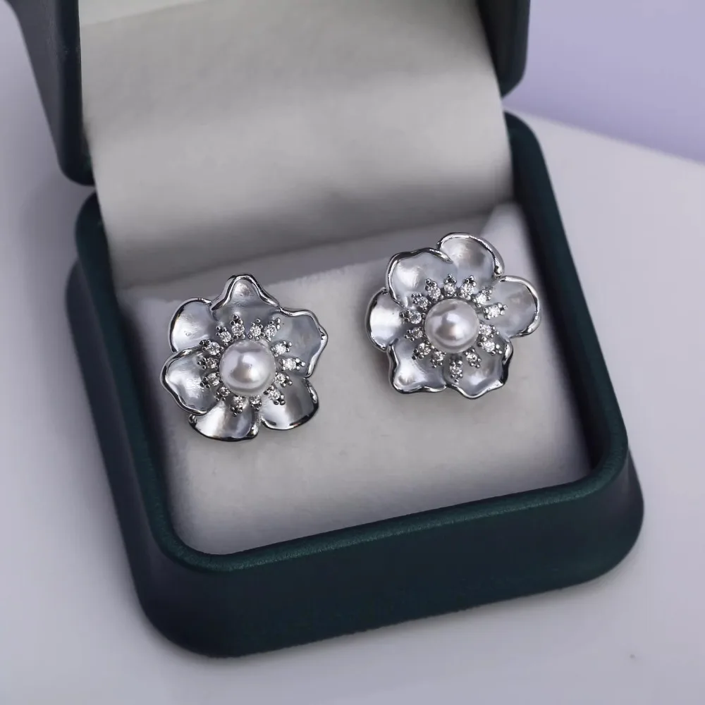 

10PCS S925 Sterling Silver Needle 18K Gold Wrapped Plated Brass Earring Settings Diy Jewelry Pearl Earrings Accessories