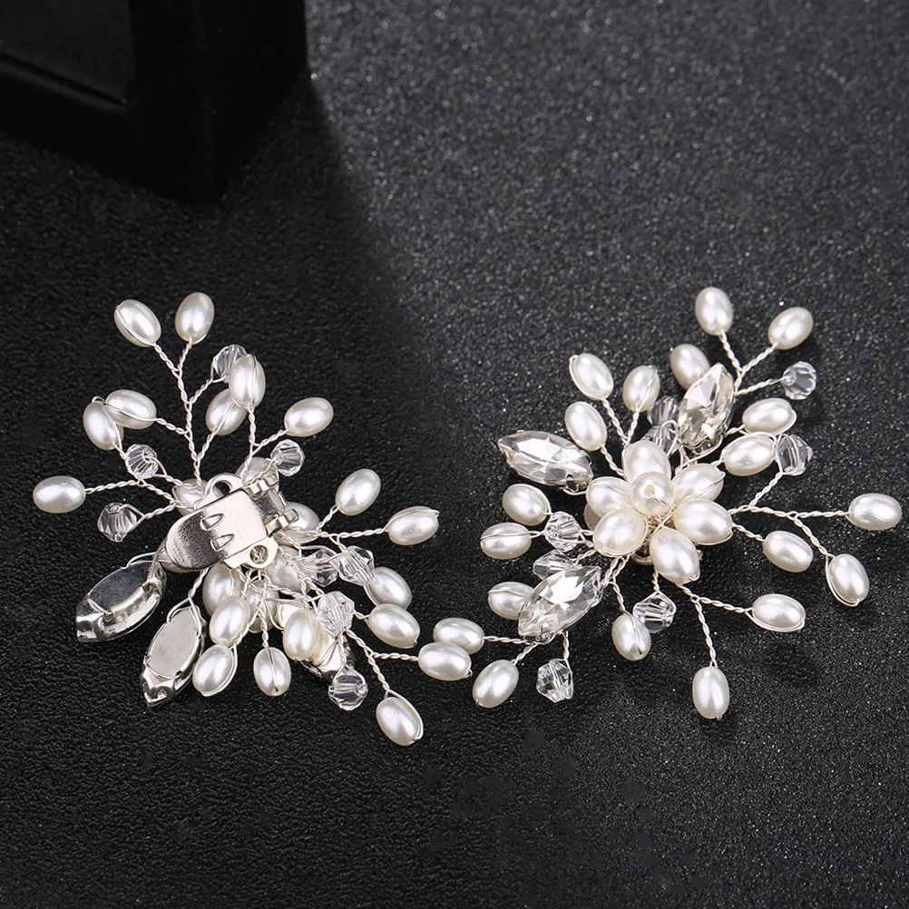 

Fashion Shoe Buckle Clips Pearl Rhinestone Handmade Durable Use for Wedding Bridal Shoes Purses Hats Decor Crystal Shoe Buckle