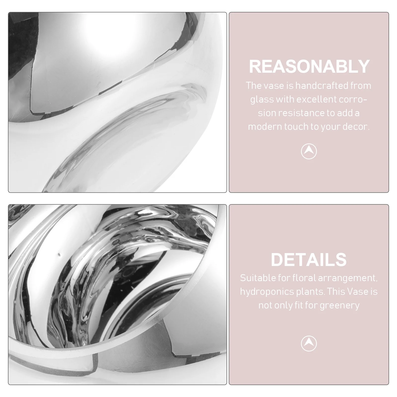 

Glass Flower Vase Clear Decorative Home Office Centerpiece Bouquet Arrangement Pot Holder Flower Vase Container