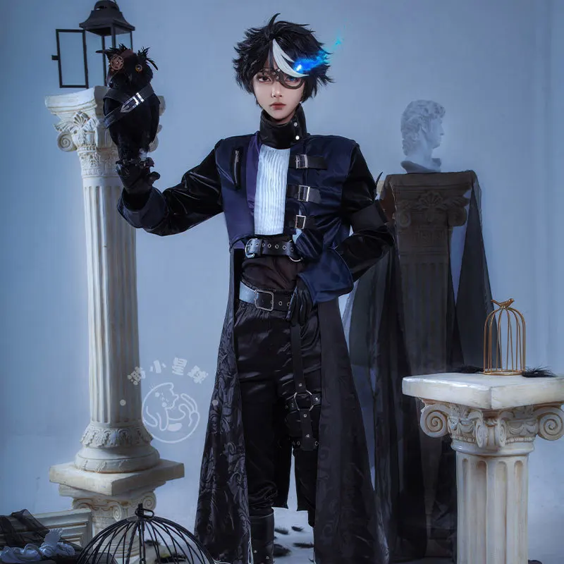 Game Identity Ⅴ Eli Clark Seer Cosplay Costume Coat eye mask belt gloves props vest set handsome Halloween men women uniform