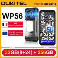 OUKITEL WP56 32GB(8+24) +256GB 5G Android 15 Smartphone 16000mAh 45W Camping Light 6.8“  120Hz 128dB Speaker 108MP Mobile Phone