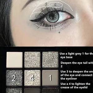 Cold sweet European and American Smoky Eye Nine Colors Shadow Dark Black and White Gray Metal Pearl Punk 8 MAIN SHORT SALES - №7