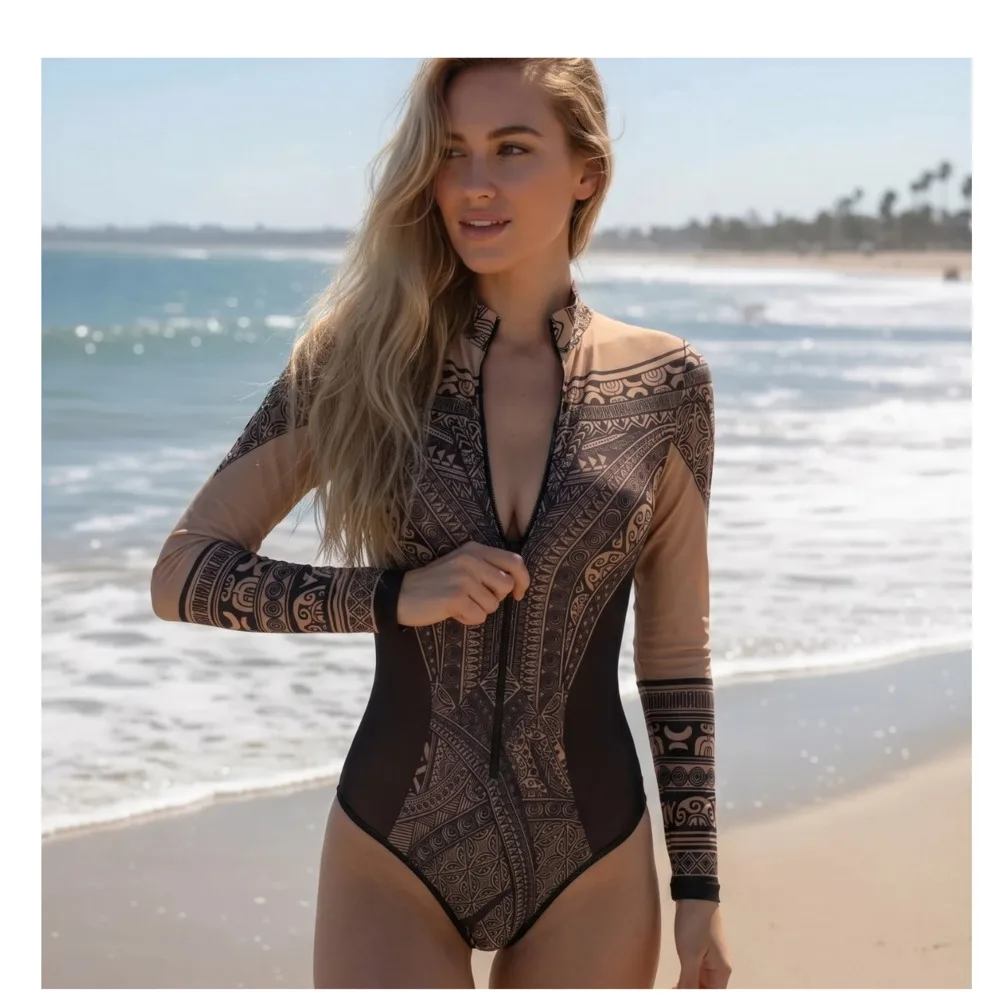 UPF Russian long-sleeved sun-protective swimsuit for women, swimsuit, bikini Swimsuit with chest cushion