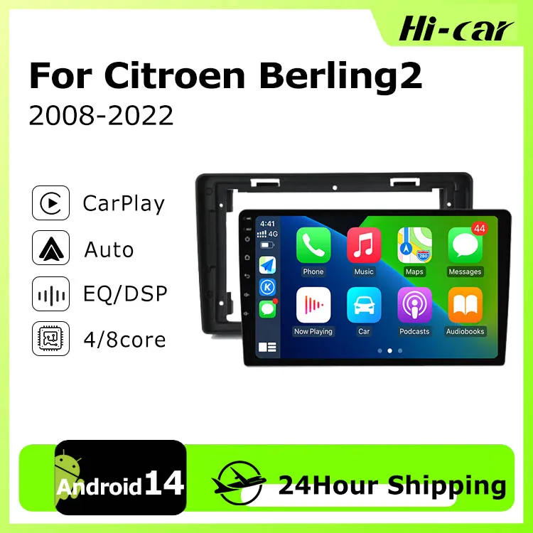

For Citroen Berlingo 2 2002-2022 Android Multimedia Video Player Stereo GPS Android 14 2din Carplay Car Radio Bluetooth5.0