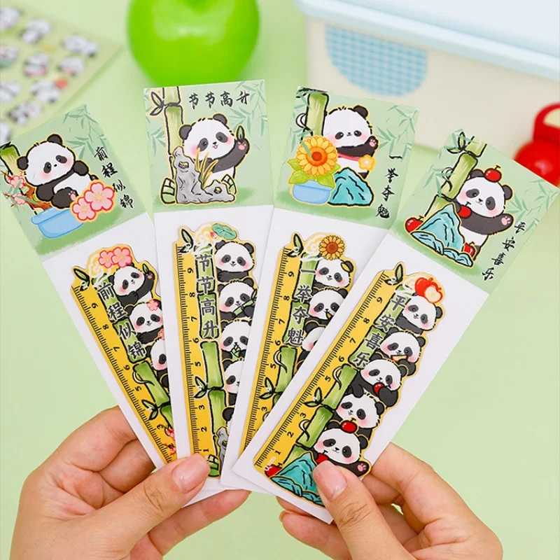 40-ピース-ロットかわいいパンダ磁気定規かわいいブックマーク測定描画ツールプロモーションギフト学用品