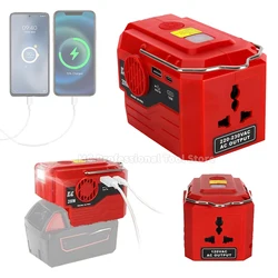 200W Outdoor Portable Inverter For Milwaukee 18V Battery To AC 110V/220V USB Tpye-C Power Bank Converter with Light Converter