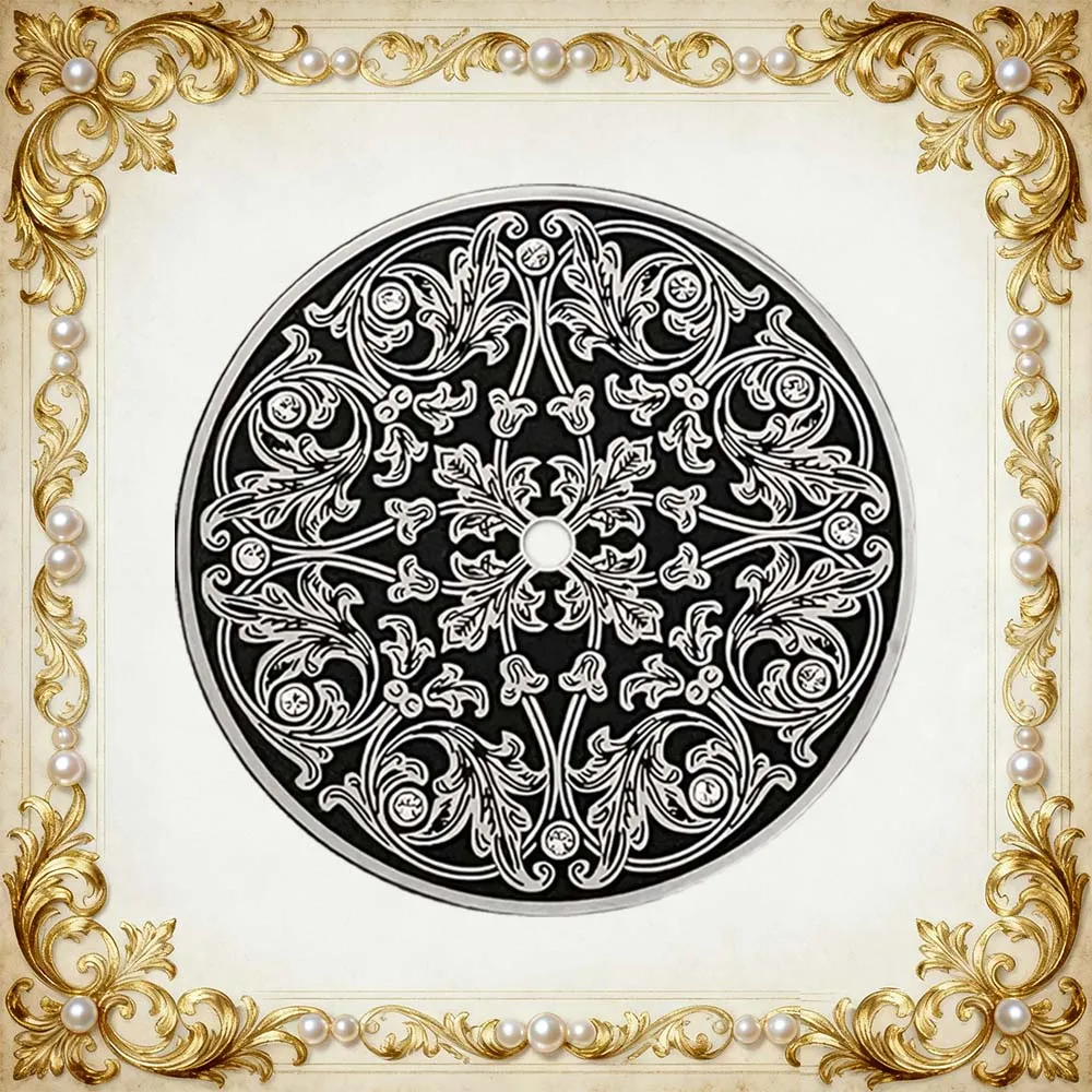 39mm Vintage Watch Dial for ETA 6497 Movement Replacement Engraved Flower Dial Mechanical Watch Face for ST3600 Movement