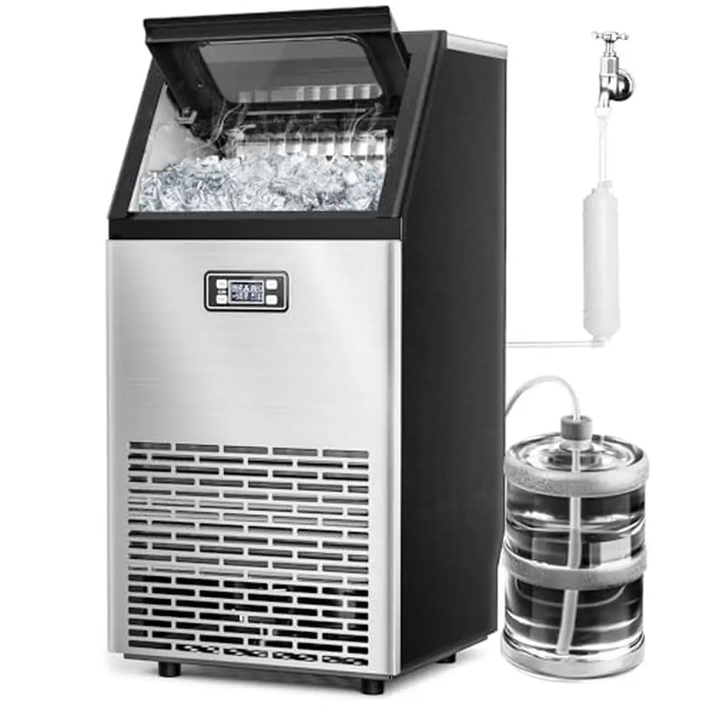 100 lbs/24H Freestanding Ice Maker Self Cleaning Commercial Ice Machine with Timer Adjustment