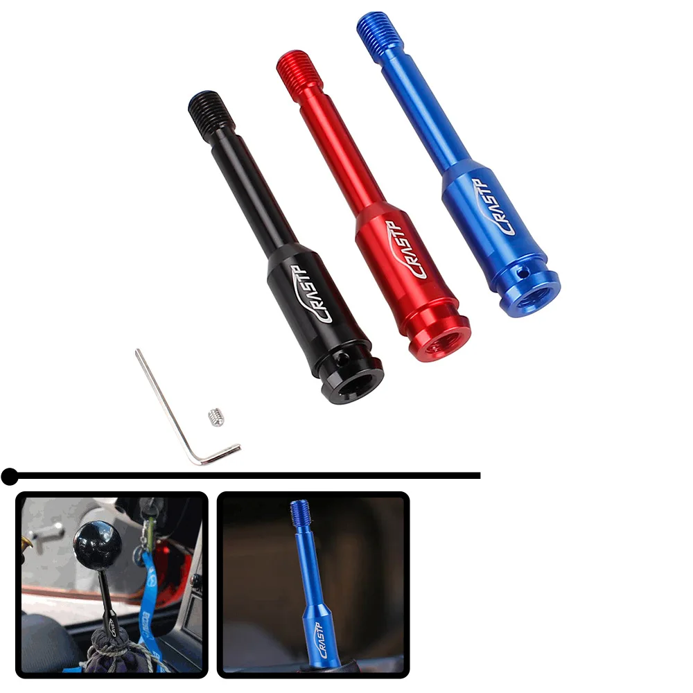 M14X1.5 Universal Straight Gear Stick Extension Rod Car Modification Shift Knob Extension Lever Aluminium Alloy Extender Sticks