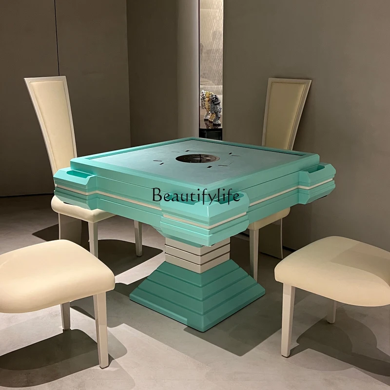 

Automatic Electric Mahjong Machine Advanced Light Luxury Household High-End Pink Mute Mahjong Table