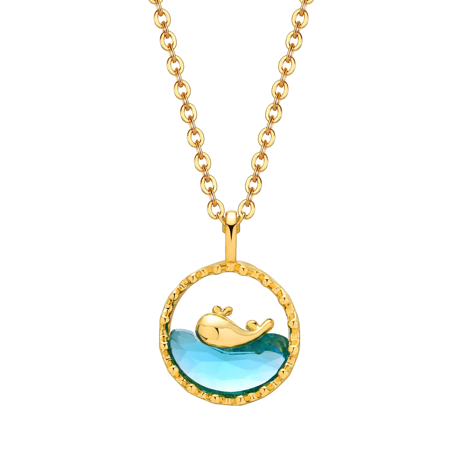 Cute Charms Necklaces, Whale Pendant Bule Ocean Love Animal Jewelry for Women Gilrs Gift