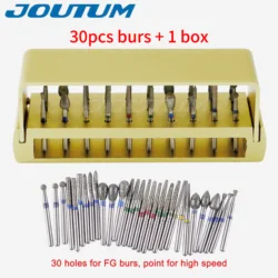 30Pcs/set Dental Diamond Burs Holder High Speed Sanding Teeth Polishing Burs Set  Aluminum Disinfection Drillls Dentistry Tools