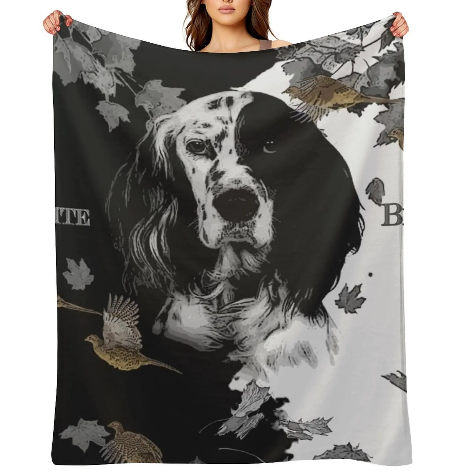 

Black and white English setter Throw Blanket Luxury Designer Luxury Thicken Sofas anime Blankets