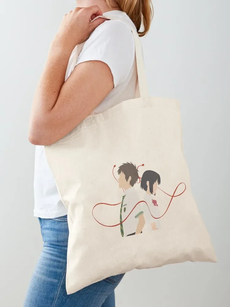 

Design drawing illustration your name kimi no na wa taki mitsuha anime stickers Tote Bag Handbags custom canvas bag Custom bag