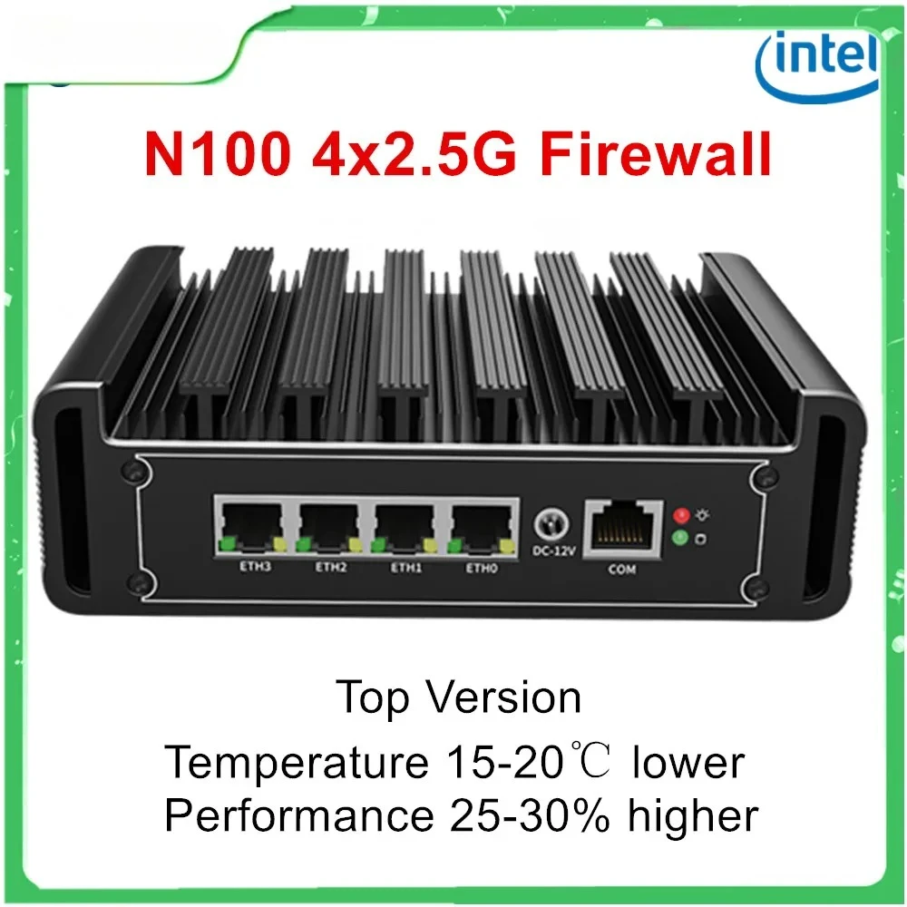 

BKHD 4x 2.5G Intel i226-V Solid Firewall Mini PC N150 N100 Версия безвентиляторный мягкий маршрутизатор Микроприбор pfSense Proxmox AES-NI