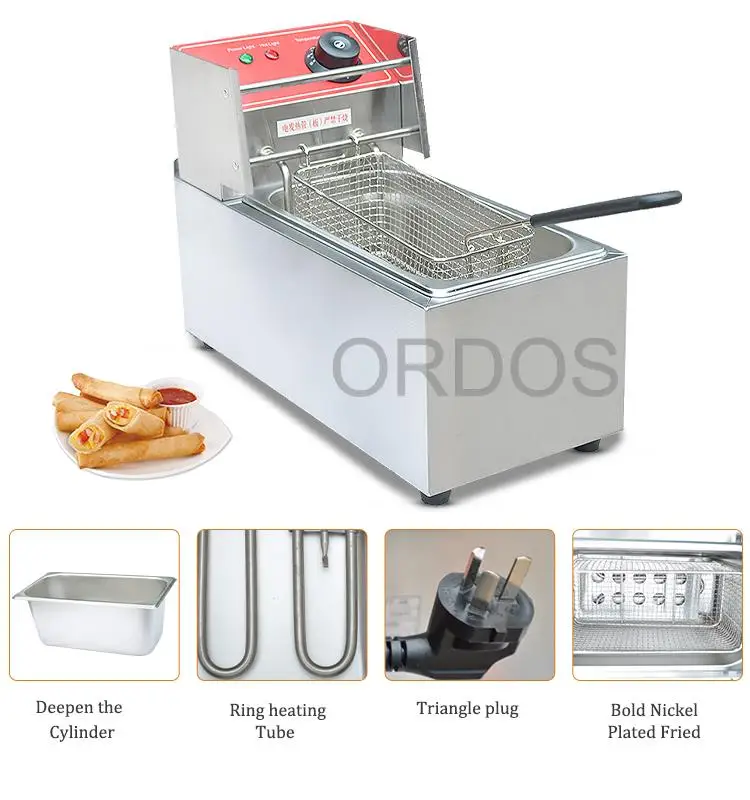 High Quality Commercial Electric Deep Fryer /Counter Top Deep Fryer / 1 Tank 1 Basket Deep Fryer