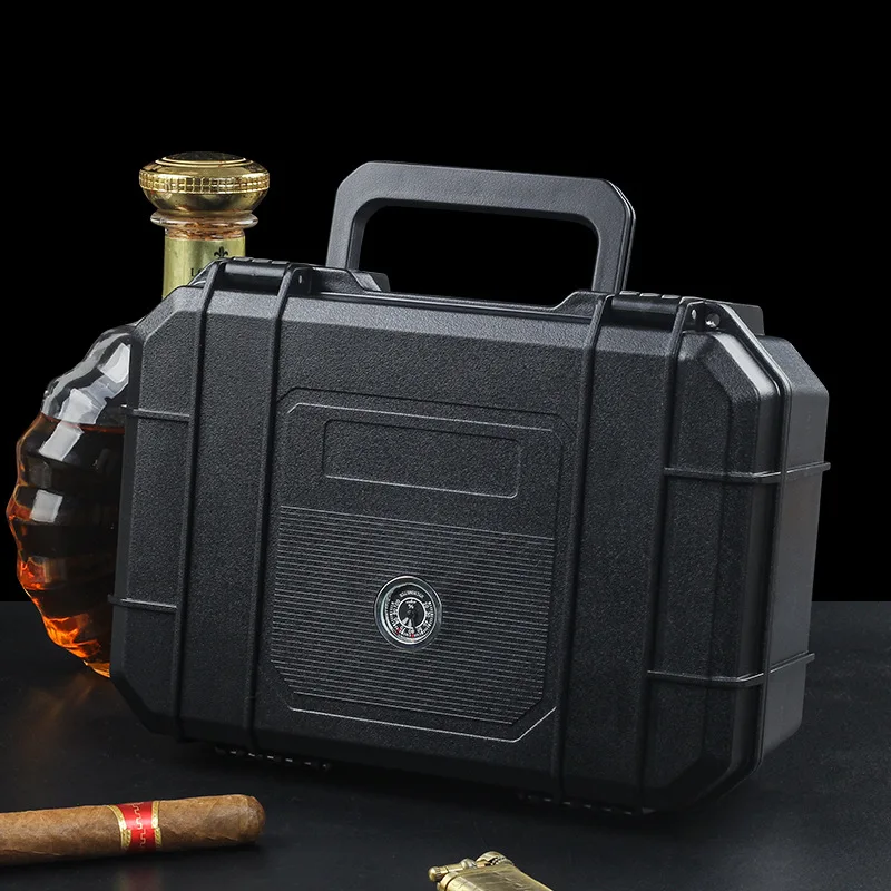 Imagem -02 - Caixa de Charuto de Couro com Humidor Estojo de Charuto Portátil Humidor Cubano Acessórios de Viagem Segure 21 Charutos