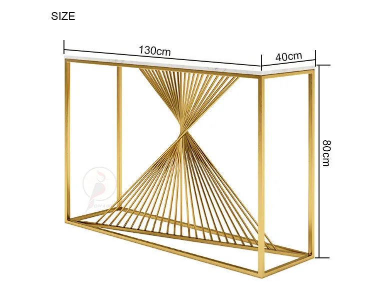 YJQ postmodern light luxury entryway counter, stainless steel corridor entryway cabinet, minimalist marble entryway table