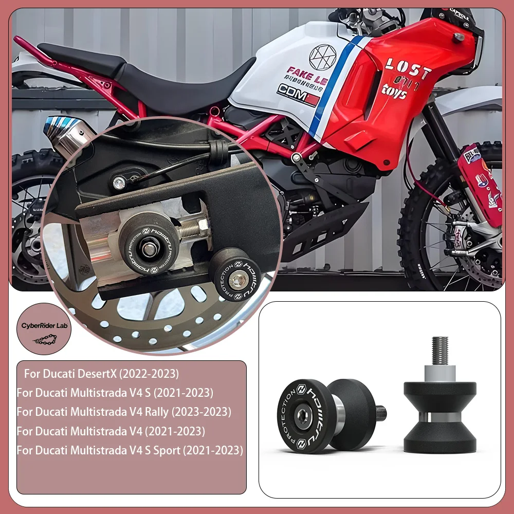 ل Ducati DesertX/Multistrada V4/S/Rally/S Sport Paddock Stand Bobbins - ملحقات الدراجات النارية، بكرات المغزل