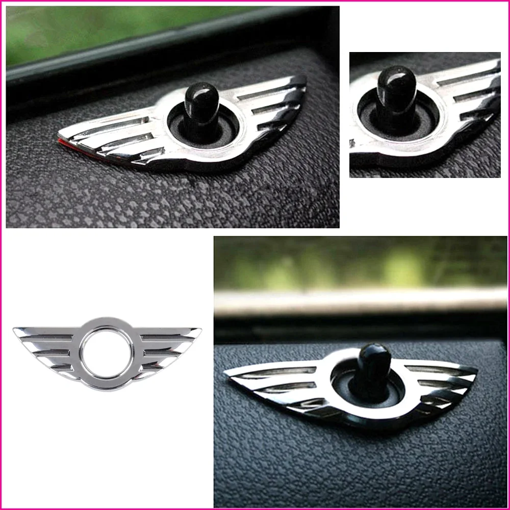 

1PC Silver Car door lift Handle Decoration 3D Chrome Emblem Sticker Auto Interior Decoration Accessories for BMW MINI R50 R53