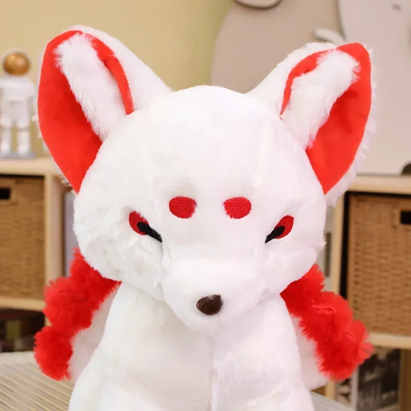 38cm Simulation Fat White Nine-Tailed Fox Plush Toy Stuffed Fox Animal High Quality Gumiho Birthday Gift Toy Home Decor Toy