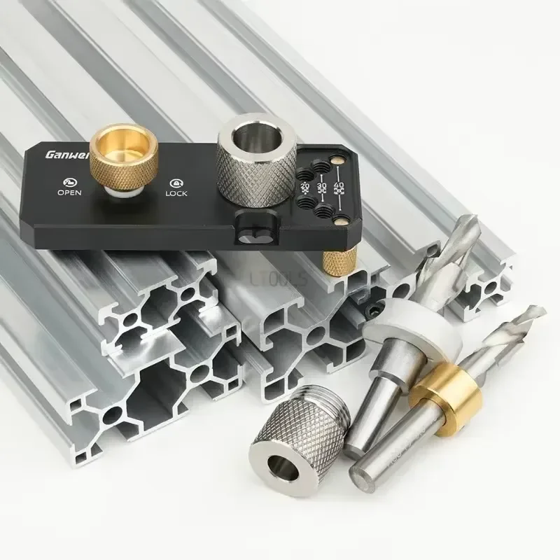New 20/30/40 Series Aluminum Profile Drilling Jig Universal Aluminum Profile Punching L-type T-type Splicing Auxiliary DIY