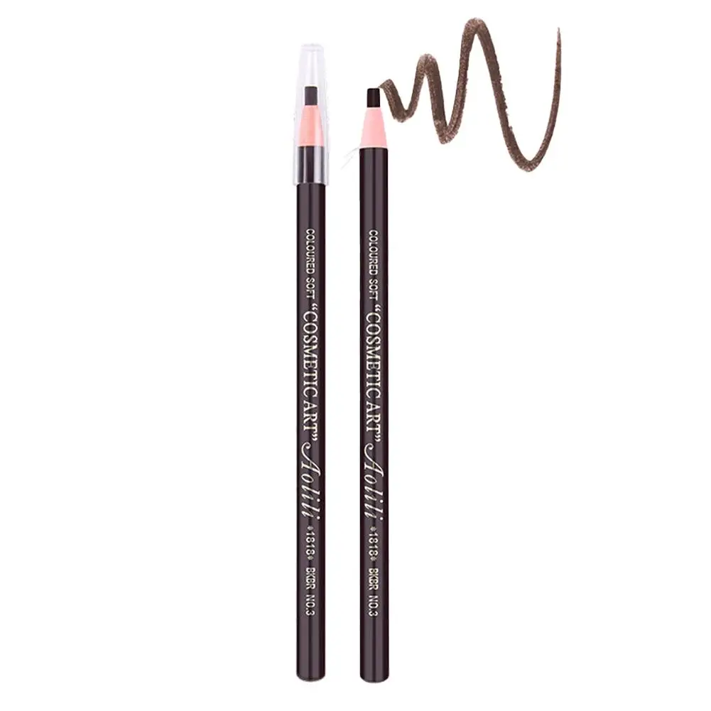 Threaded Eyebrow Pencil Is Waterproof, Sweatproof And Does Not Smudge, Genuine Wooden Hard-core Eyebrow Powder For Makeup A P8V4