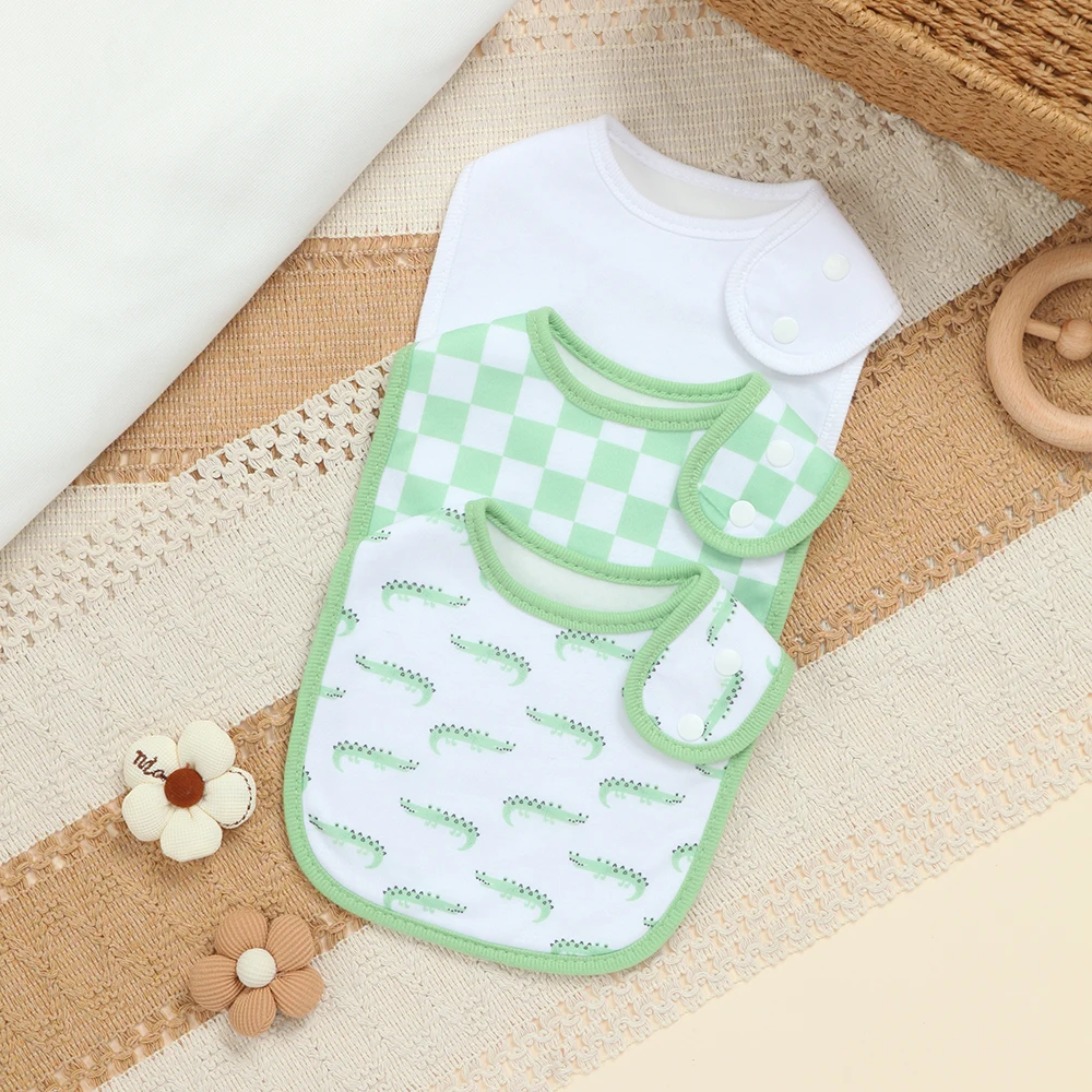 

Набор из 3 мягких слюнявчиков для новорожденных мальчиков, аксессуары для ухода за младенцами, регулируемые слюнявчики для прорезывания зубов и кормления