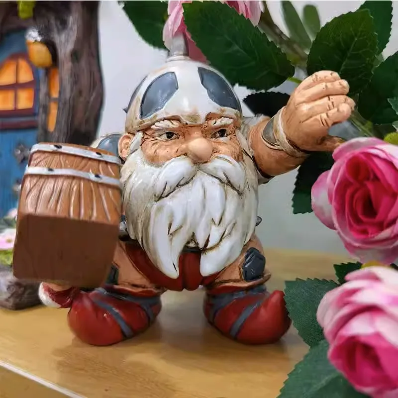 

Resin Crafts Desktop Decoration Viking Statue Dwarf Elderly Outdoor Garden Courtyard Landscape Design