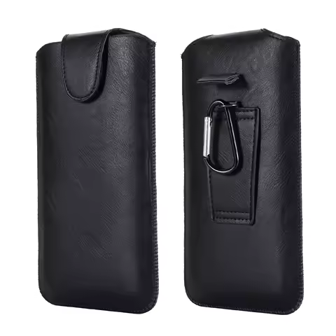 Pull Tab Leather Belt Case Pouch For Samsung Galaxy S25 S24 Ultra S23 S22 S21 S20 Plus A52 A54 A55 Cover