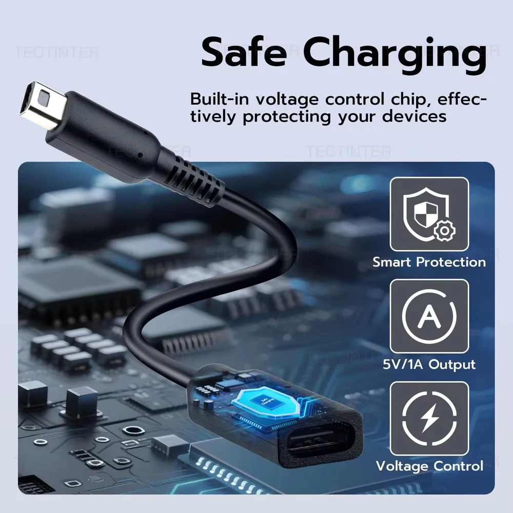 USB C Charging Cable Adapter for Nintendo DS Lite Type C Converter Charging Power Supply Cord Wire for NDSL Console Accessories view 5