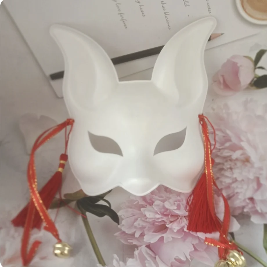 اليابانية أنيمي تأثيري الثعلب قناع القط أرنب هالوين حفلة عيد الميلاد الدعامة هدية للأطفال بنين بنات DIY أقنعة تنكرية