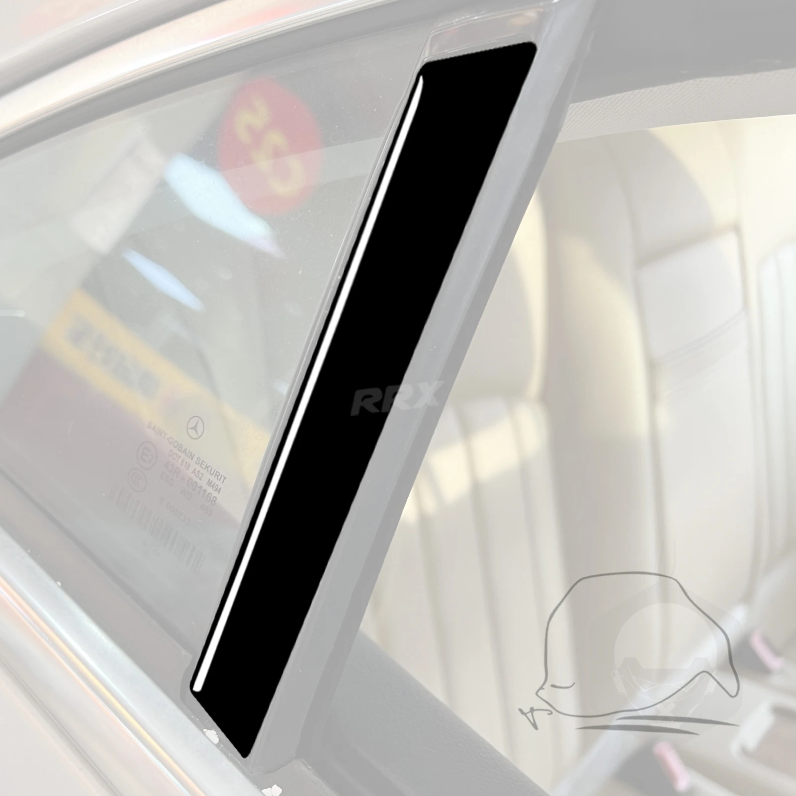 For Mercedes Benz CLS C219 2004-2009 Glossy Piano Black Car Exterior Accessories Door Window B Pillar Post Panel Trim 4Pcs Set